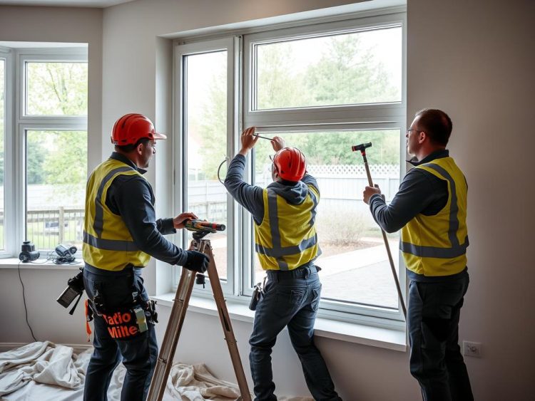 Professionele installatie van ramen door Radolux Genk team in een woning in Limburg