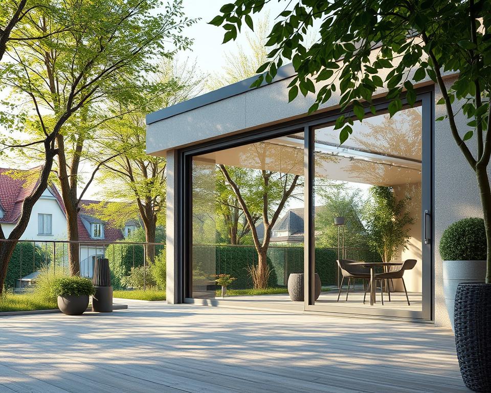 Glazen schuifwanden terras Herk de Stad en Hasselt