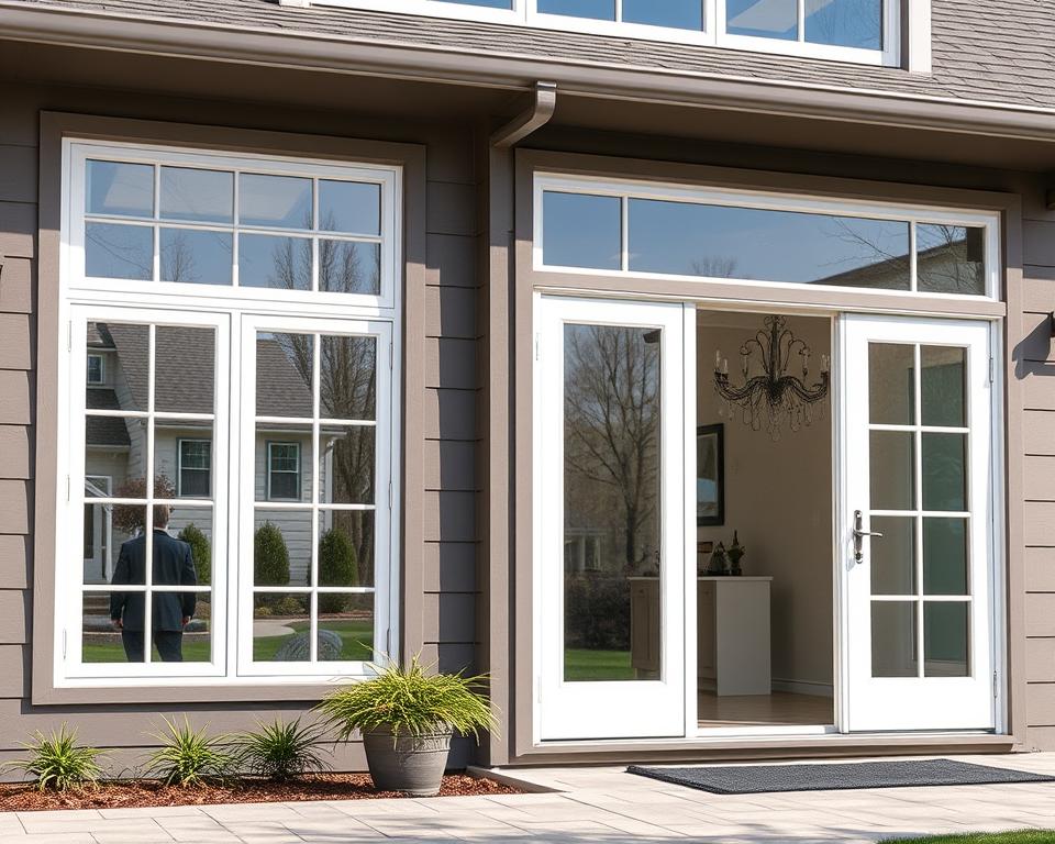 Genereer een afbeelding van aluminium ramen en deuren in een hedendaagse woning
