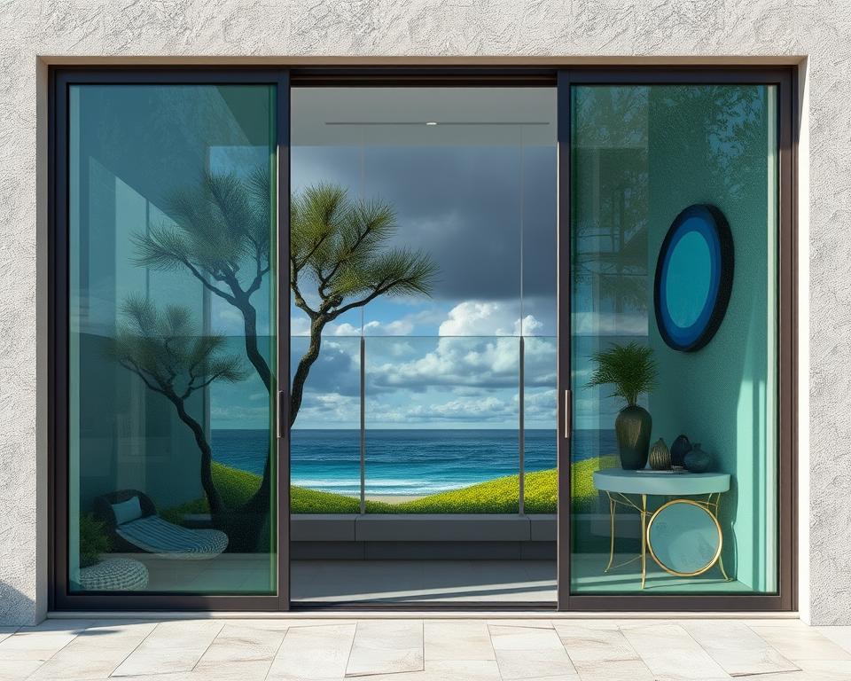 Glazen schuifwand voor buiten