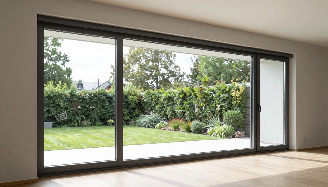 Modern hefschuifraam met Aluplast profielen geïnstalleerd in woning Genk