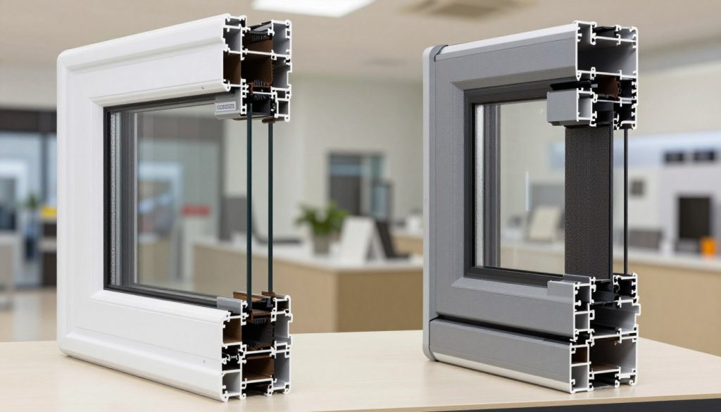 Vergelijking PVC en aluminium hefschuiframen profielen