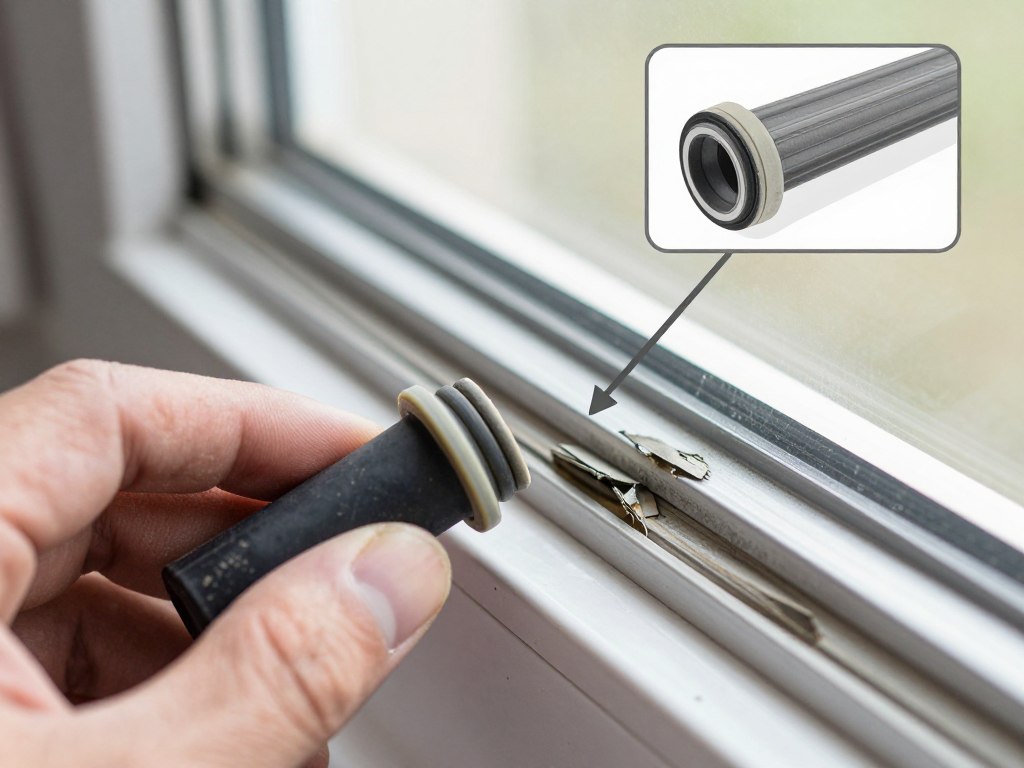 Versleten rubber dichting hefschuifraam vervanging